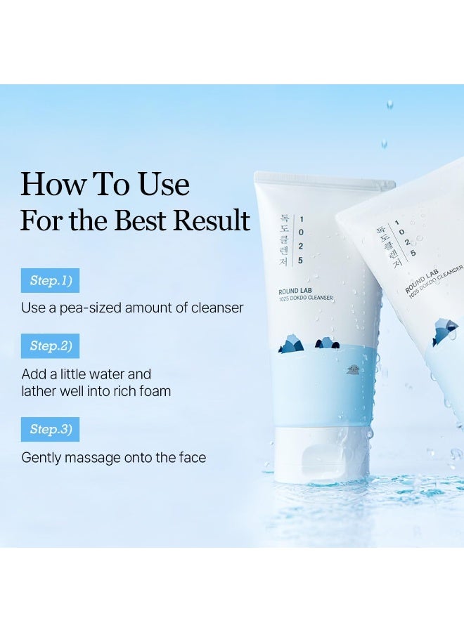 ROUND LAB 1025 Dokdo Cleanser |Low-pH Gentle Face Wash for Sensitive Skin | Hydrating Foam with Deep Sea Water - 150ml - Image 5